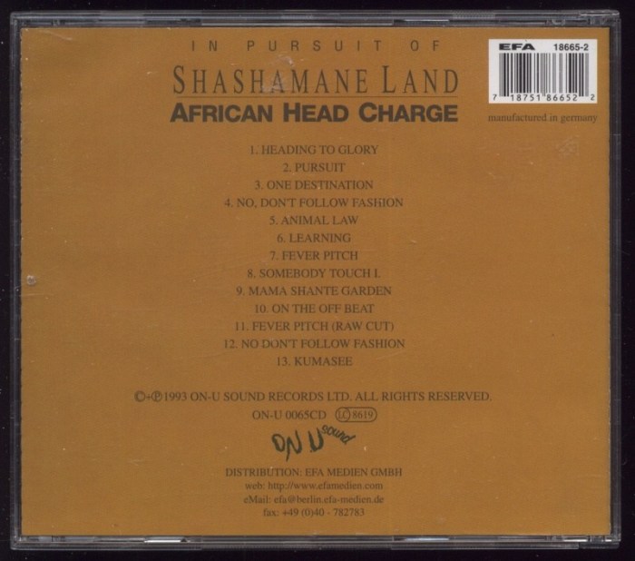 African Head Charge - In Pursuit Of Shashamane Land (CD)
