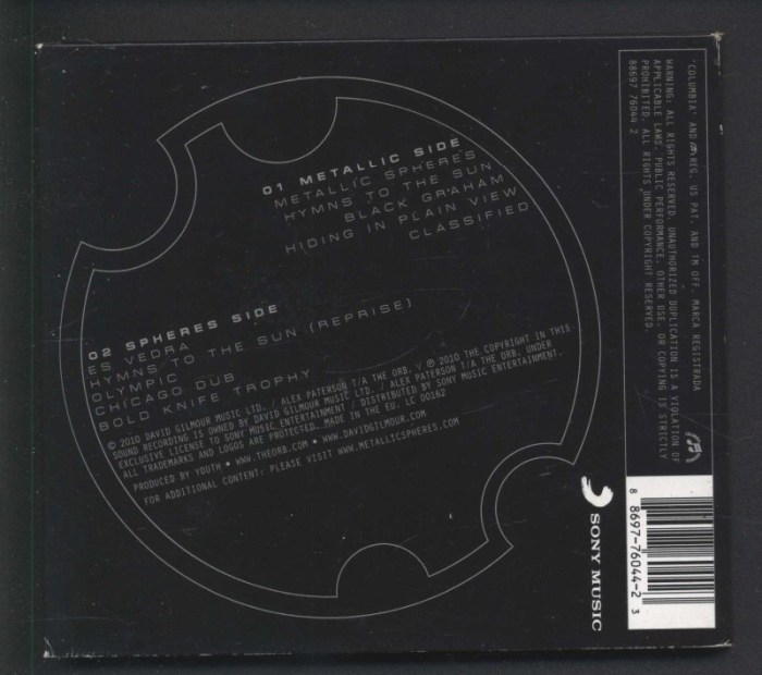 The Orb Featuring David Gilmour - Metallic Spheres (CD)