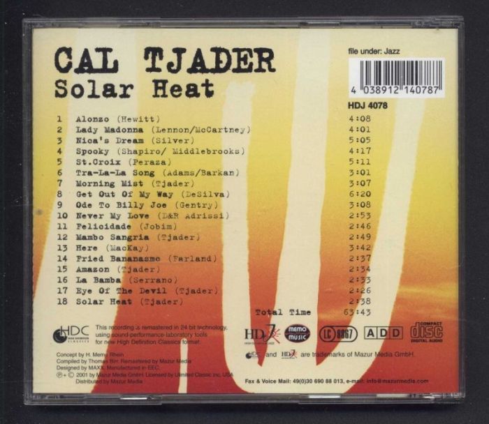 Cal Tjader - Solar Heat (CD)