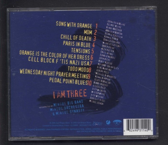Mingus Big Band, Orchestra a Dynasty - I Am Three (CD)