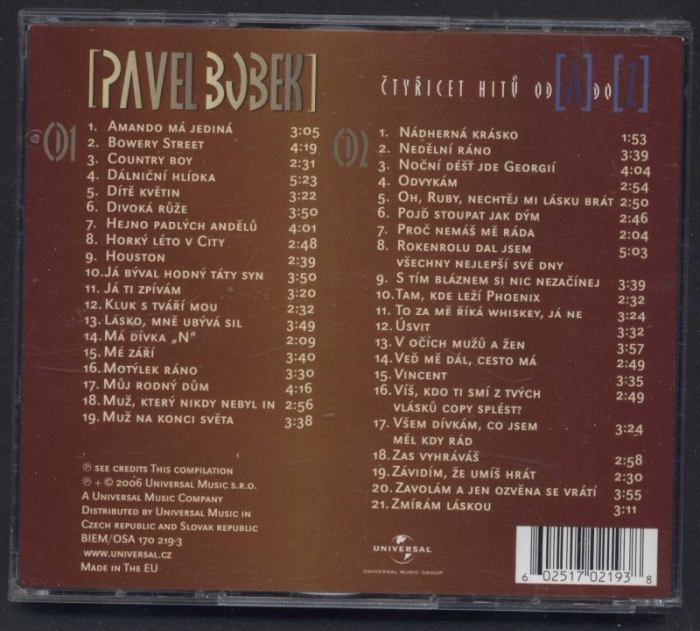 Pavel Bobek – Čtyřicet hitů od A do Z (2CD)
