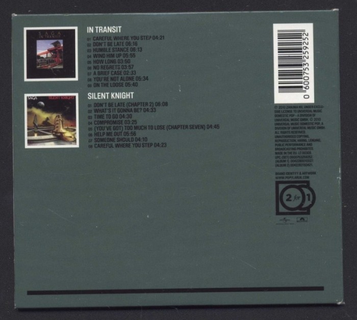 Saga - In Transit / Silent Knight (2CD)