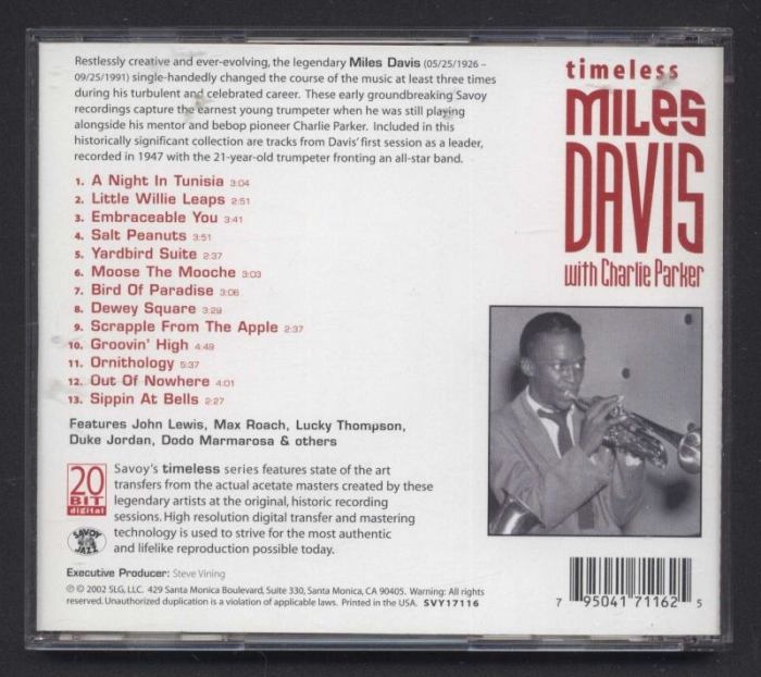 Miles Davis With Charlie Parker - Timeless (CD)