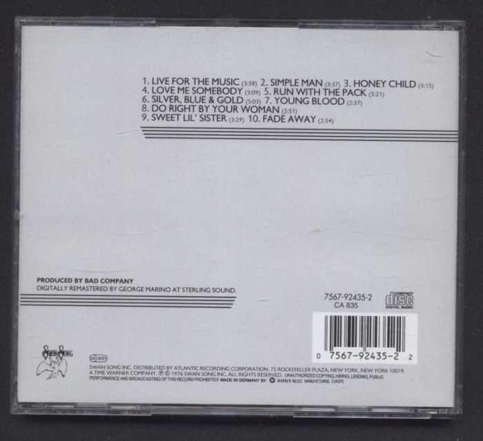 Bad Company - Run With The Pack (CD)