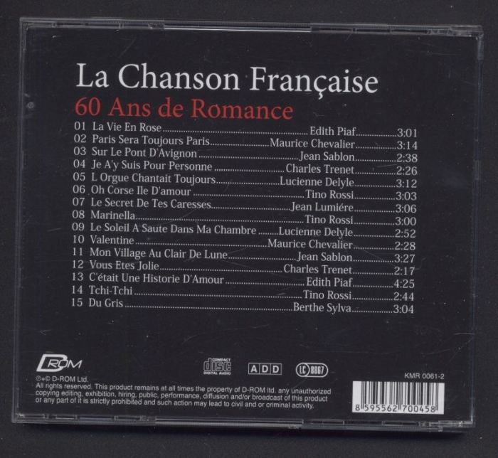 Various - Le Chanson Francaise - 60 Ans de Romance (CD)