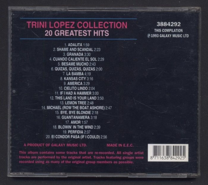 Trini Lopez - Trini Lopez Collection - 20 Golden Hits (CD)