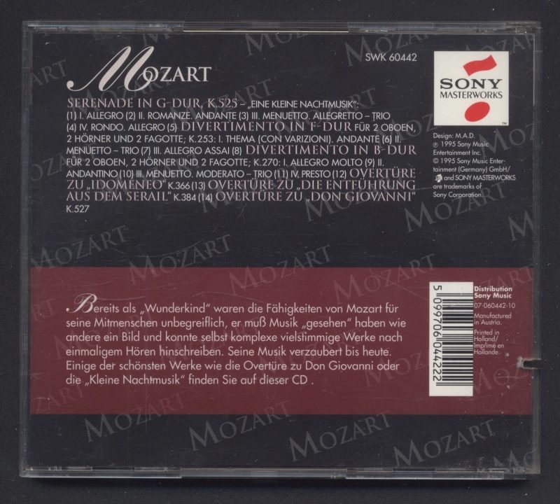 Wolfgang Amadeus Mozart  - Divertimenti und Overtüren / Eine Kleine Nachtmusik (CD)