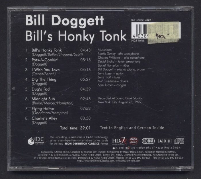 Bill Doggett - Bill's Honky Tonk (CD)