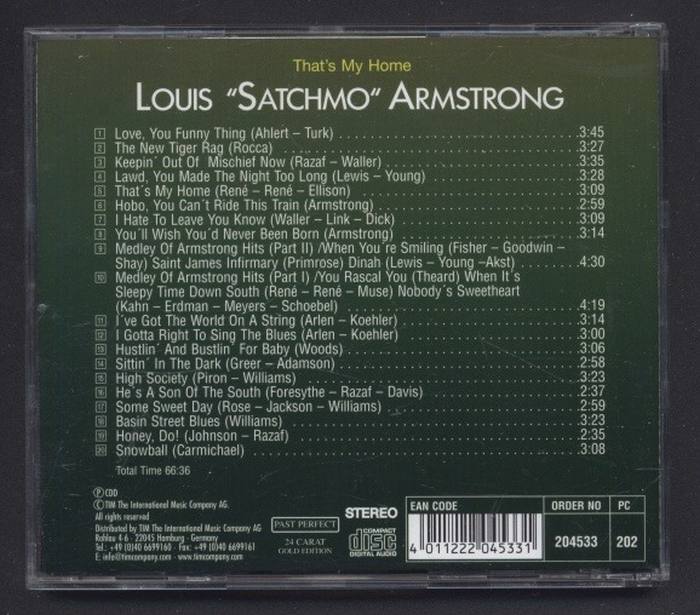 Louis "Satchmo" Armstrong - That's My Home (CD)
