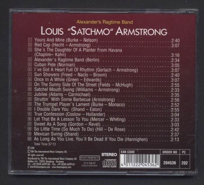 Louis "Satchmo" Armstrong - Alexander's Ragtime Band (CD)