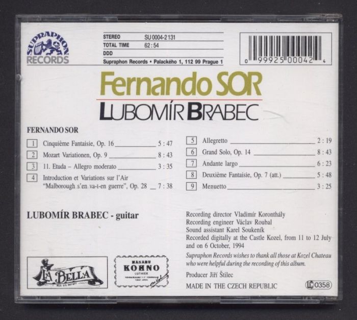 Fernando Sor, Lubomír Brabec - Grand Solo (CD)