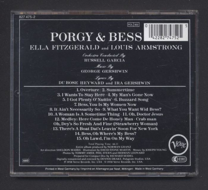 Ella Fitzgerald a Louis Armstrong - Porgy a Bess (CD)