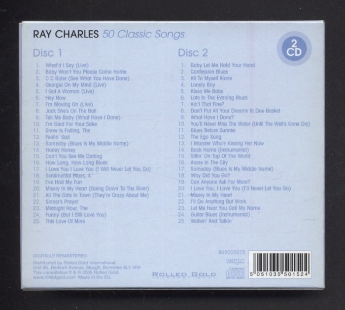 Ray Charles - 50 Classic Songs (2CD)