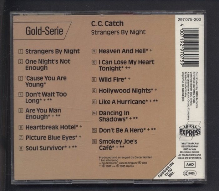 C.C. Catch - Strangers By Night (CD)