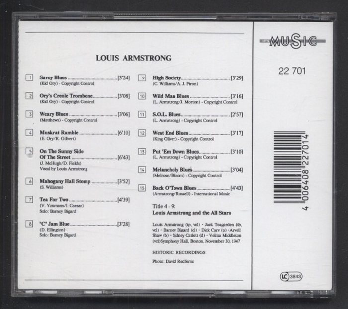 Louis Armstrong - Jazz Music (CD)