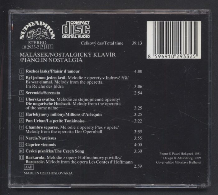 Jiří Malásek - Piano In Nostalgia (CD)