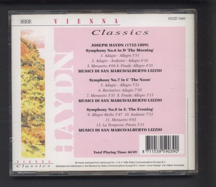 Haydn, Musici di san Marco / Alberto Lizzio - Symphonies No. 6 "The morning" No. 7 "The Noon" No. 8 "The Evening" (CD)