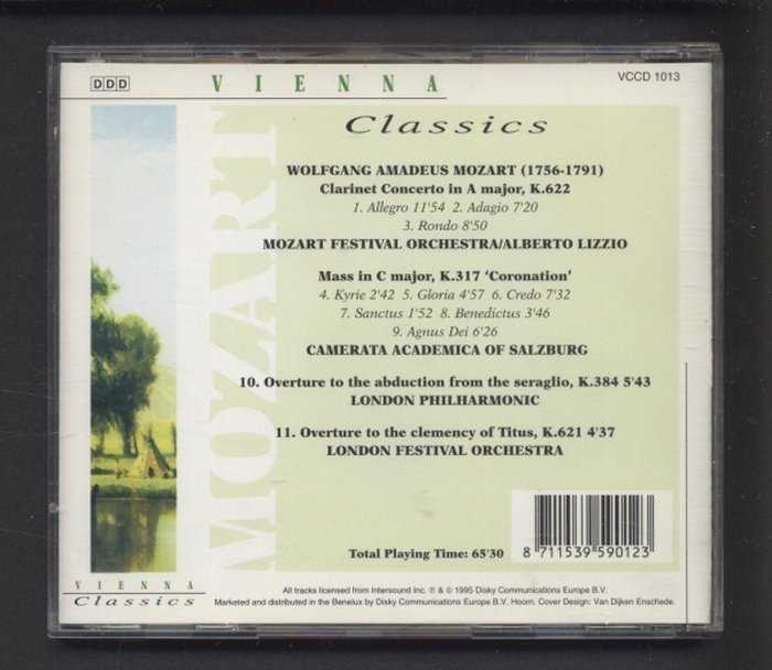 Wolfgang Amadeus Mozart - Clarinet Concerto in A major, K. 622 (CD)