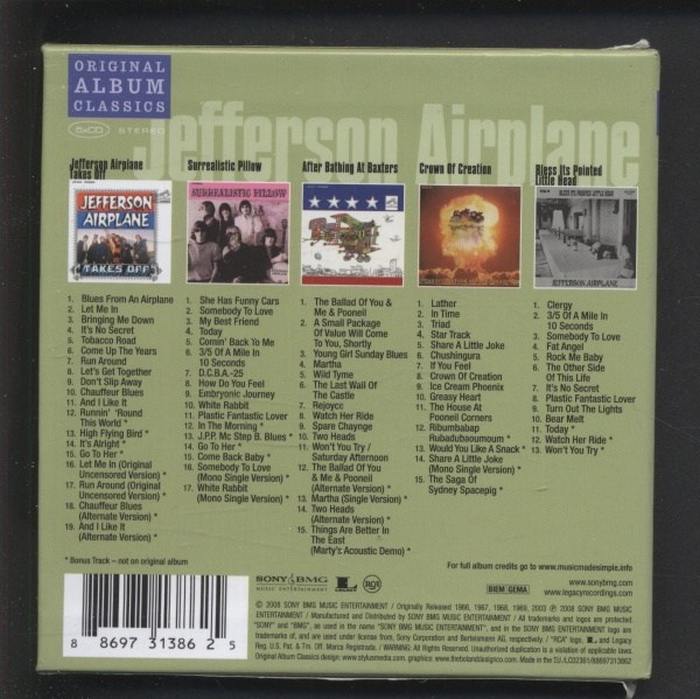 Jefferson Airplane - Original Album Classics (5CD)