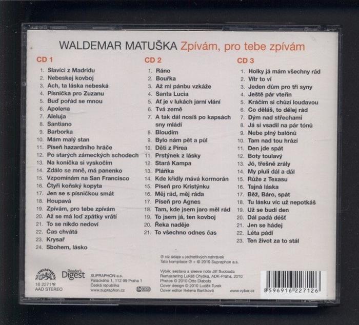 Waldemar Matuška - Zpívám, pro tebe zpívám (3CD)