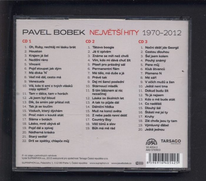 Pavel Bobek - Největší hity 1970-2012 (3CD)