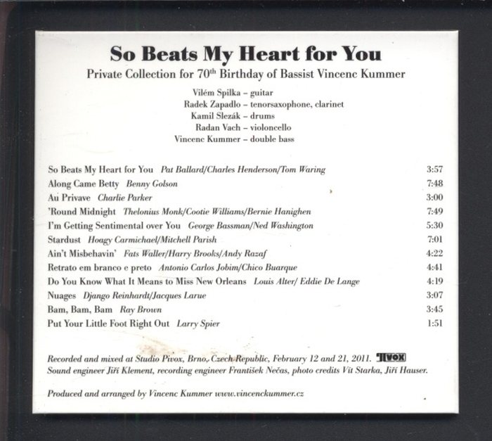 Vincenc Kummer - So Beats My Heart for You (CD)