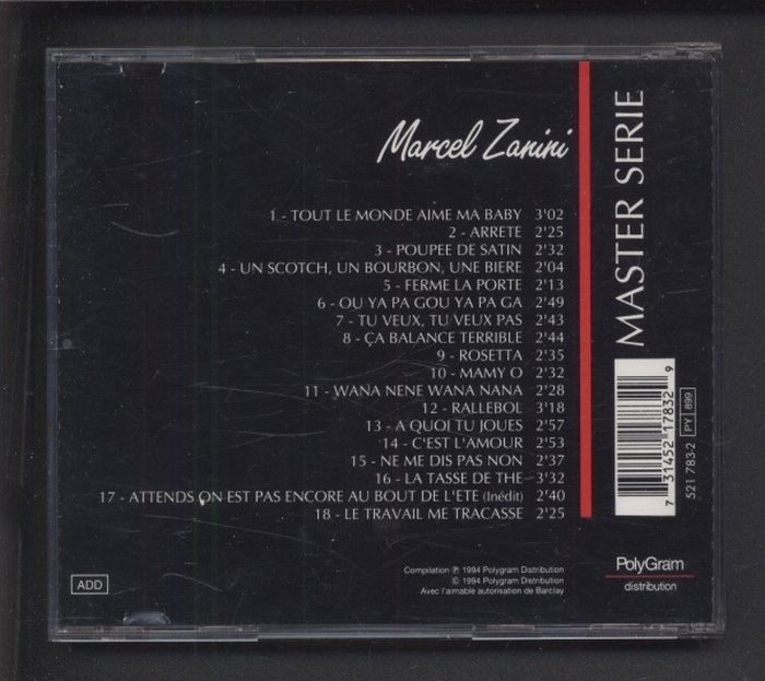 Marcel Zanini - Master Serie (CD)