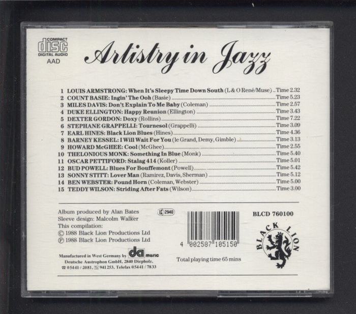 Various - Artistry In Jazz (CD)