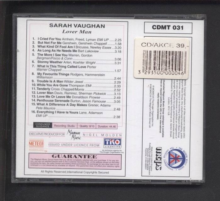 Sarah Vaughan - Lover Man (CD)