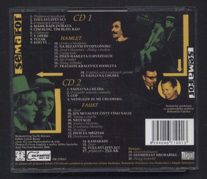 Semafor, Jiří Suchý, Jiří Šlitr, Miloslav Šimek, Jiří Grossmann, Magda Křížková, Zuzana Burianová - Benefice (2CD)