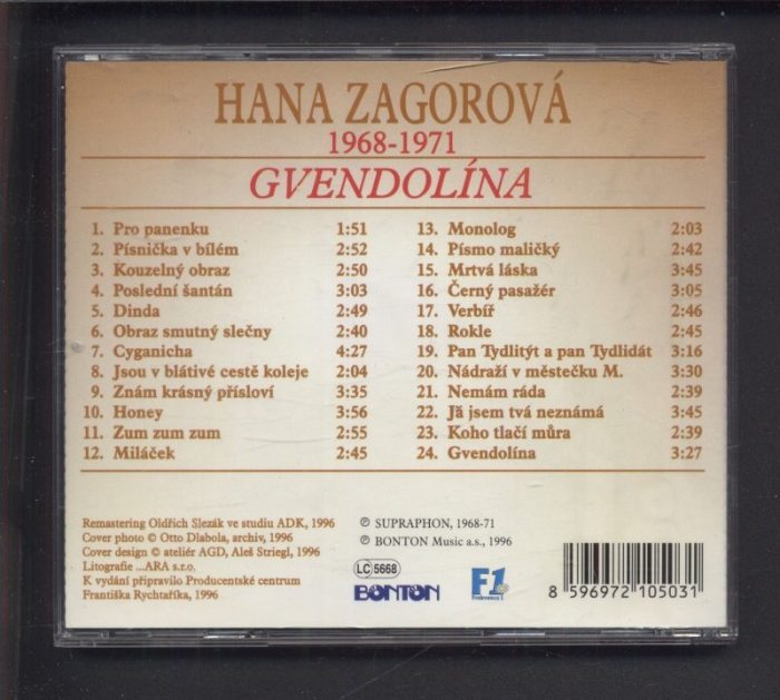 Hana Zagorová - Gvendolína 1968-1971 (CD)