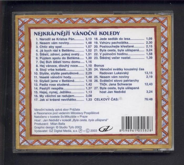 Radovan Lukavský, ThDr. Jan Schwarz, Jan Nedvěd - Nejkrásnější vánoční koledy (CD)