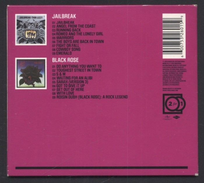Thin Lizzy - Jailbreak plus Black Rose (2CD)