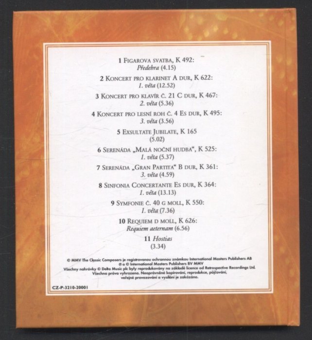 Wolfgang Amadeus Mozart - Mistrovská hudební díla (CD)