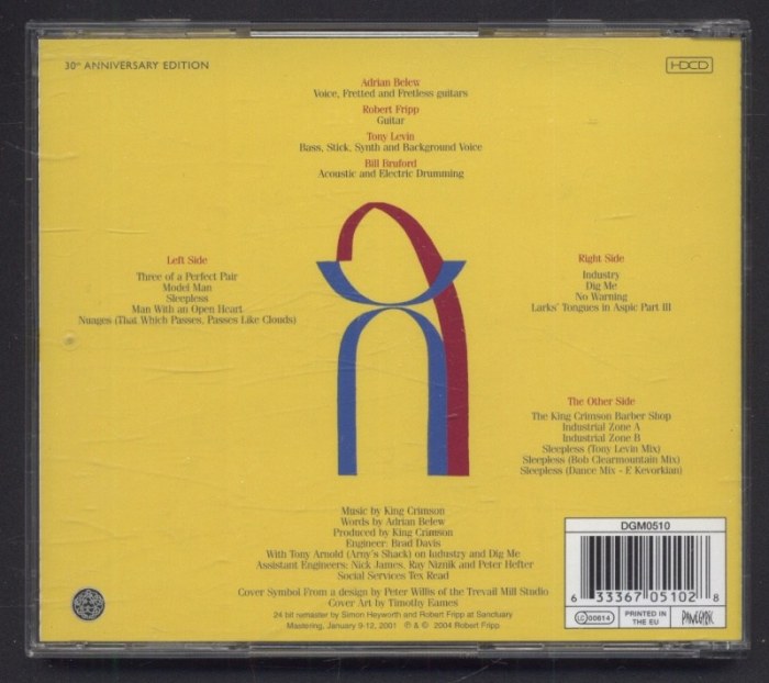King Crimson - Three Of A Perfect Pair (CD)