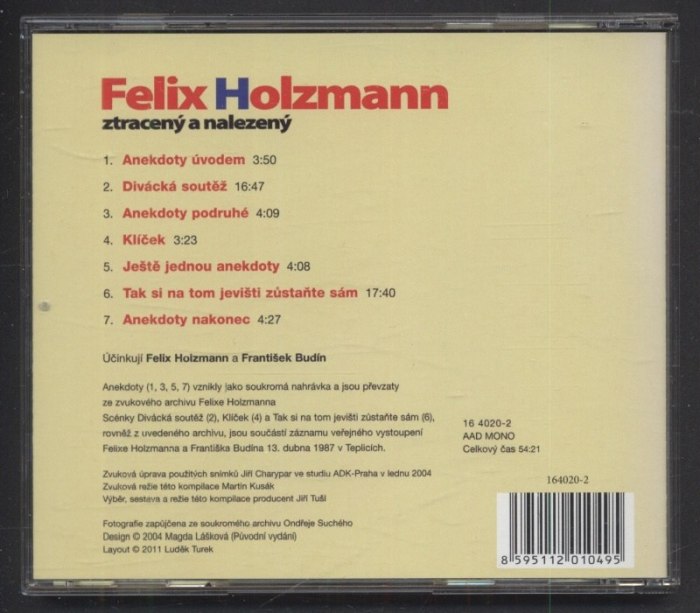 Felix Holzmann - Ztracený a nalezený (CD)