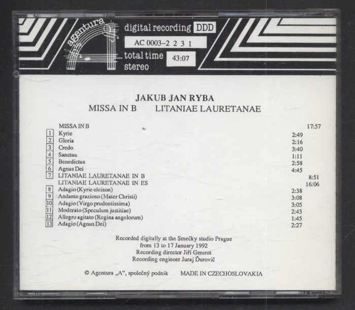 Jakub Jan Ryba - Missa In B, Litaniae Lauretanae (CD)