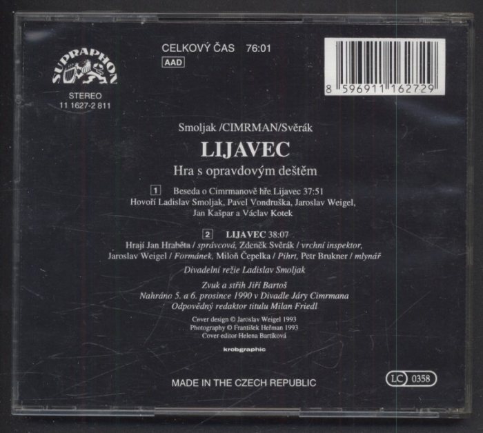 Smoljak / Cimrman / Svěrák – Lijavec (Hra s opravdovým deštěm) (CD)