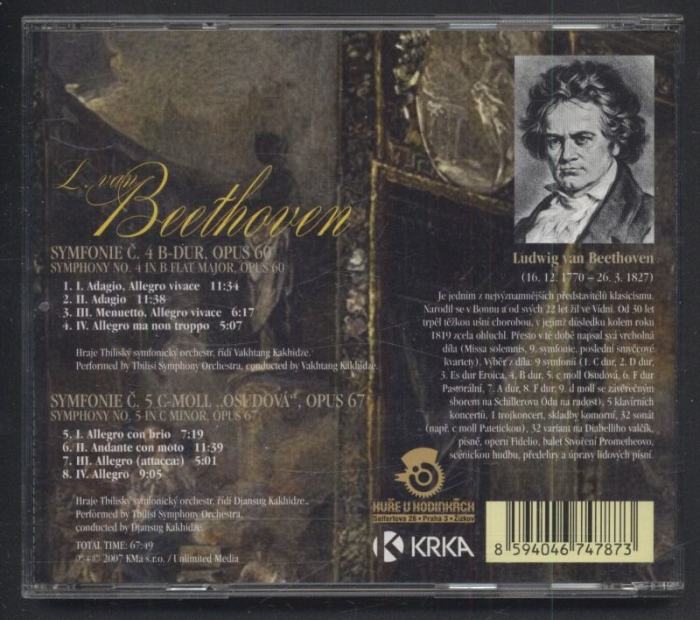 L. van Beethoven - Symfonie č. 4 B-dur, Op. 60, Symfonie č. 5 C-moll "Osudová", Opus 67 (CD)