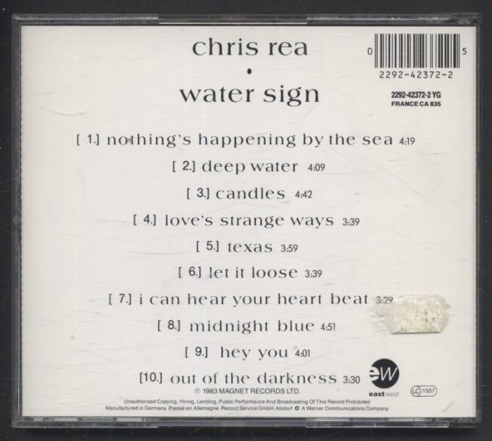 Chris Rea - Water Sign (CD)