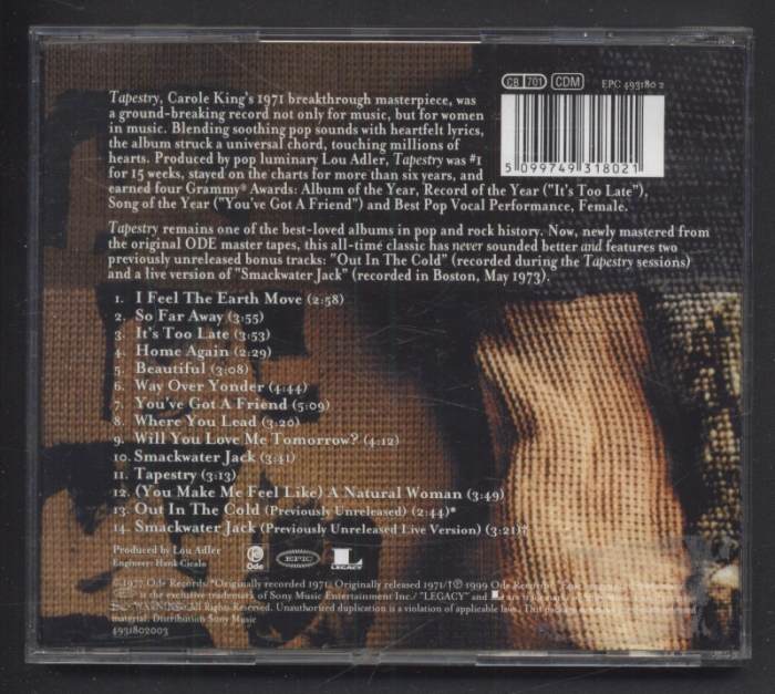 Carole King - Tapestry (CD)