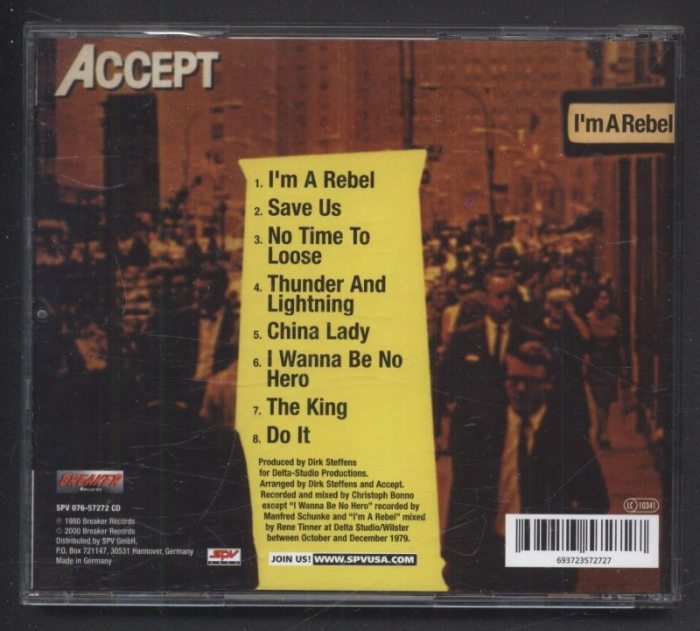 Accept - I'm A Rebel (CD)
