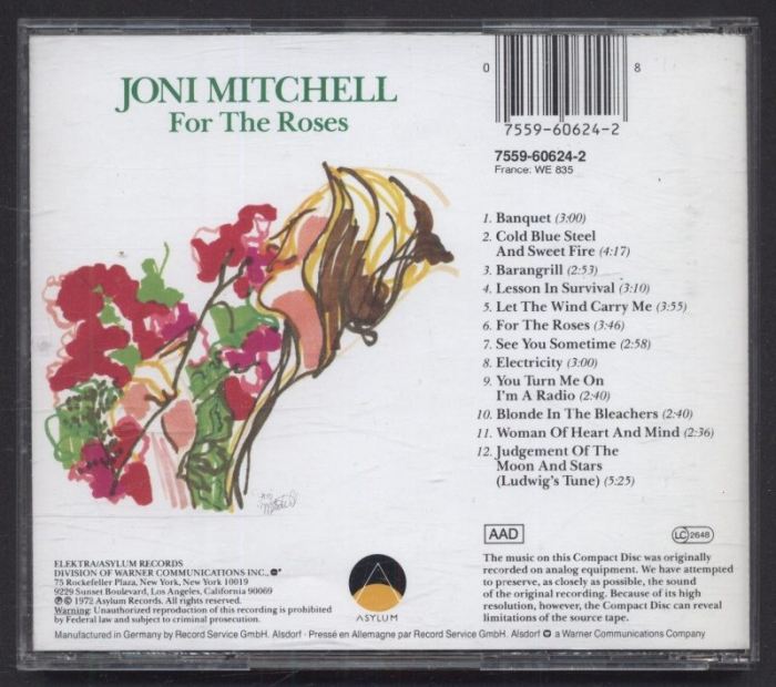 Joni Mitchell - For The Roses (CD)