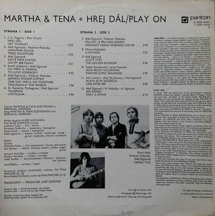 Martha a Tena - Hrej dál (LP)