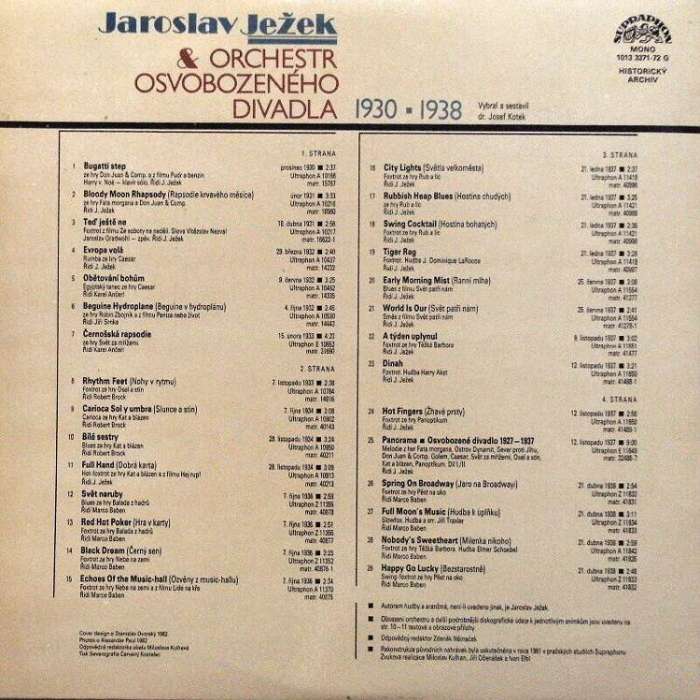 Jaroslav Ježek  a  Orchestr Osvobozeného divadla 1930-1938 (2LP)