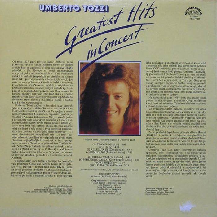 Umberto Tozzi - Greatest Hits in Concert (LP)