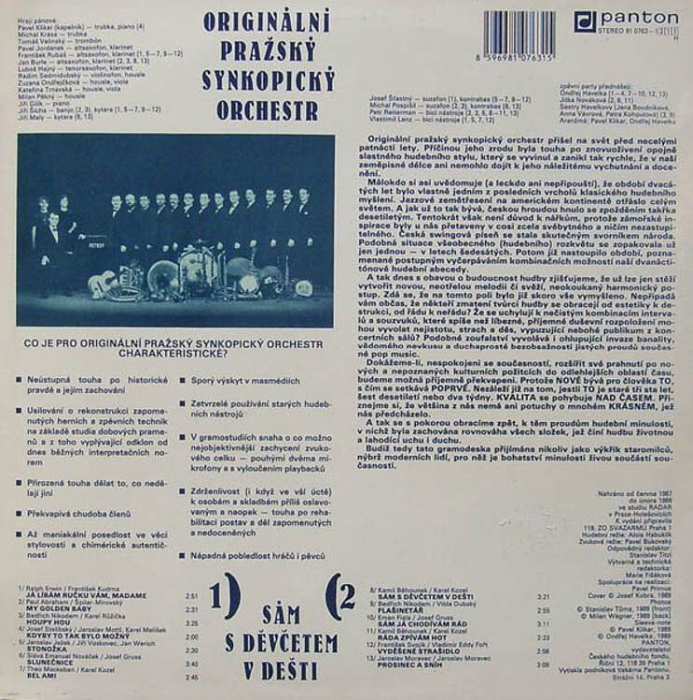 Originální Pražský Synkopický Orchestr - Sám s děvčetem v dešti (LP)