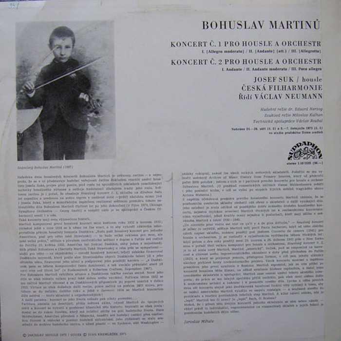 Bohuslav Martinů - Houslové koncerty
