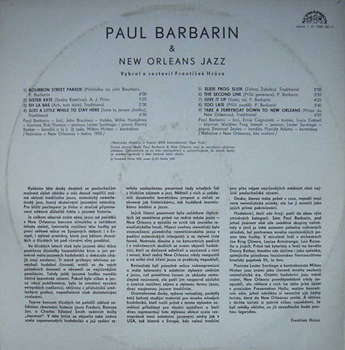 Paul Barbarin  a  New Orleans Jazz