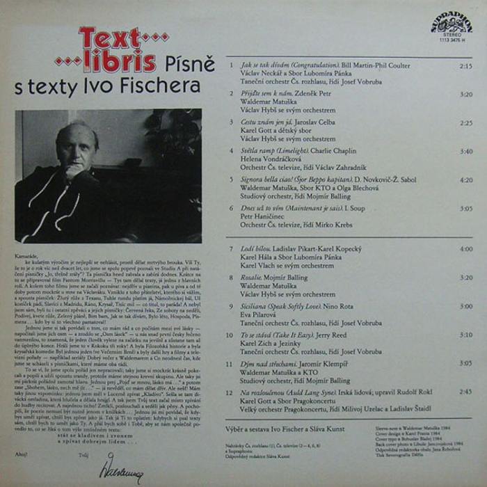 Textlibris - písně s texty Ivo Fischera